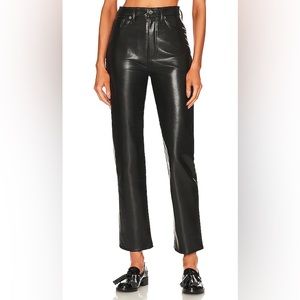 Agolde Recycled Leather Fitted 90's in Detox size 25.